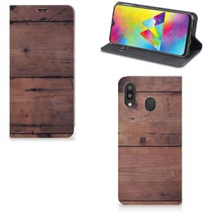 Samsung Galaxy M20 Book Wallet Case Old Wood