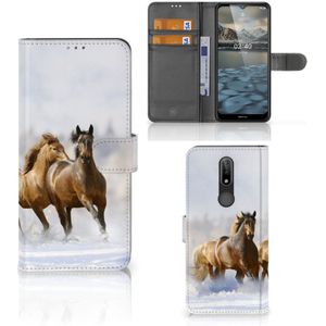 Nokia 2.4 Telefoonhoesje met Pasjes Paarden