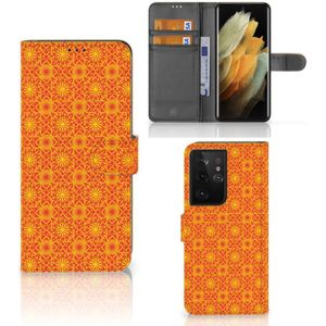 Samsung Galaxy S21 Ultra Telefoon Hoesje Batik Oranje