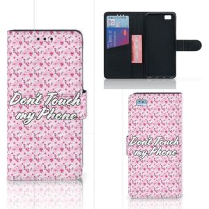 Huawei Ascend P8 Lite Portemonnee Hoesje Flowers Pink DTMP