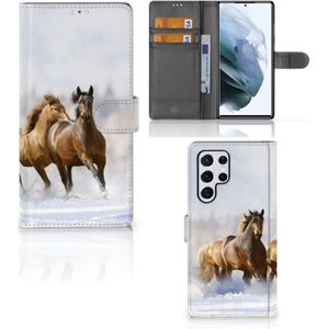 Samsung Galaxy S22 Ultra Telefoonhoesje met Pasjes Paarden