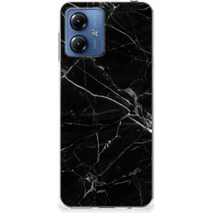 Motorola Moto G14 TPU Siliconen Hoesje Marmer Zwart - Origineel Cadeau Vader