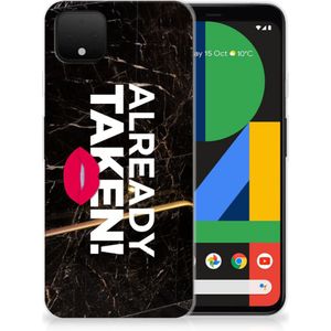 Google Pixel 4 XL Siliconen hoesje met naam Already Taken Black