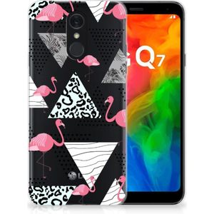 LG Q7 TPU Hoesje Flamingo Triangle