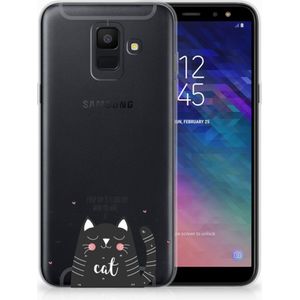 Samsung Galaxy A6 (2018) Telefoonhoesje met Naam Cat Good Day