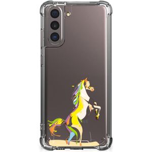 Samsung Galaxy S21 Stevig Bumper Hoesje Horse Color