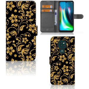 Motorola Moto G9 Play | E7 Plus Hoesje Gouden Bloemen