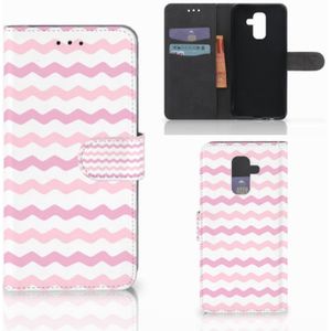 Samsung Galaxy A6 Plus 2018 Telefoon Hoesje Waves Roze