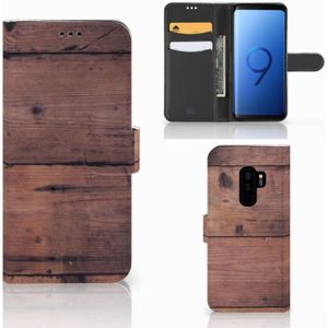 Samsung Galaxy S9 Plus Book Style Case Old Wood