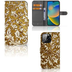 Wallet Case iPhone 14 Pro Max Barok Goud