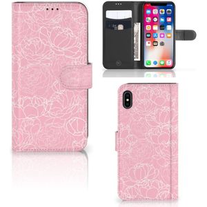 Apple iPhone Xs Max Hoesje White Flowers