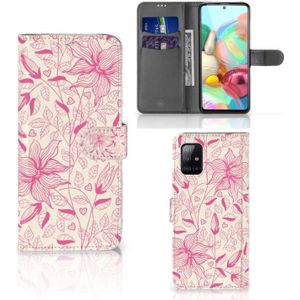 Samsung Galaxy A71 Hoesje Pink Flowers