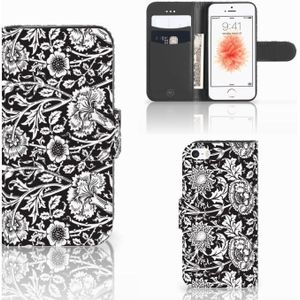 Apple iPhone 5 | 5s | SE Hoesje Black Flowers