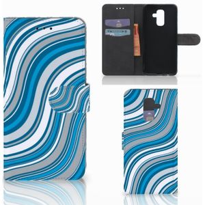 Samsung Galaxy A6 Plus 2018 Telefoon Hoesje Waves Blue