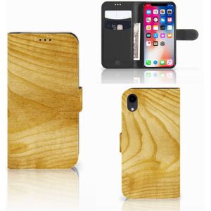 Apple iPhone Xr Book Style Case Licht Hout