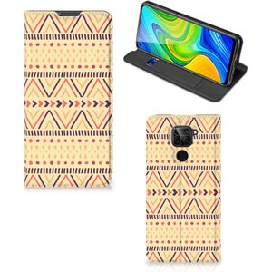 Xiaomi Redmi Note 9 Hoesje met Magneet Aztec Yellow