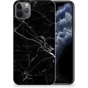 Apple iPhone 11 Pro Max TPU Siliconen Hoesje Marmer Zwart - Origineel Cadeau Vader