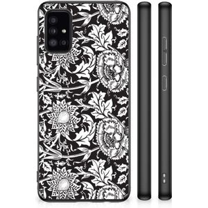 Samsung Galaxy A51 Skin Case Black Flowers