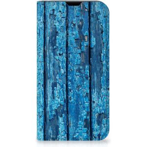 iPhone 13 Mini Book Wallet Case Wood Blue
