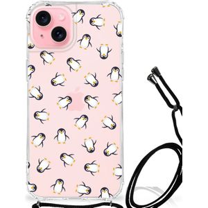Doorzichtige Silicone Hoesje voor iPhone 15 Plus Pinguïn