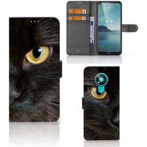 Nokia 3.4 Telefoonhoesje met Pasjes Zwarte Kat