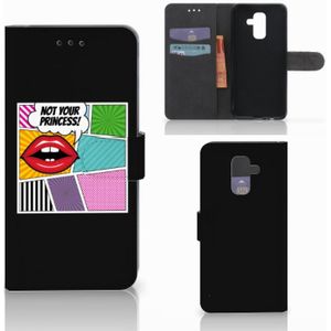 Samsung Galaxy A6 Plus 2018 Wallet Case met Pasjes Popart Princess