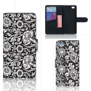 Huawei Ascend P8 Lite Hoesje Black Flowers