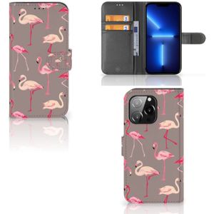iPhone 13 Pro Telefoonhoesje met Pasjes Flamingo