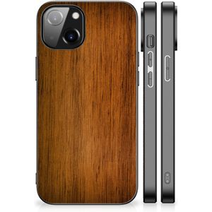 Apple iPhone 14 Houten Print Telefoonhoesje Donker Hout