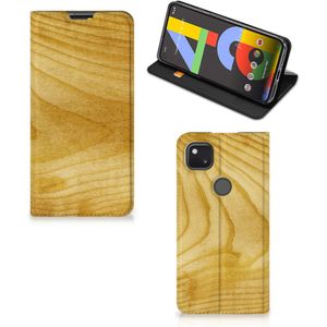 Google Pixel 4a Book Wallet Case Licht Hout