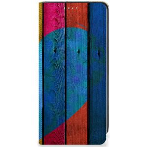 Samsung Galaxy A41 Book Wallet Case Wood Heart - Cadeau voor je Vriend