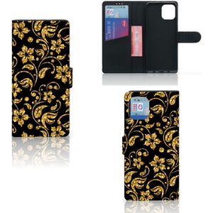 Motorola Edge 20 Lite Hoesje Gouden Bloemen