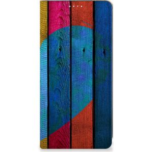 Samsung Galaxy A71 Book Wallet Case Wood Heart - Cadeau voor je Vriend
