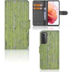Samsung Galaxy S21 Book Style Case Green Wood