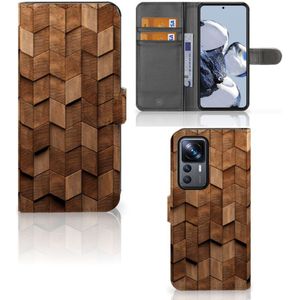 Book Style Case voor Xiaomi 12T | 12T Pro Wooden Cubes