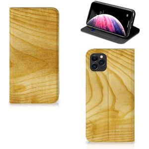 Apple iPhone 11 Pro Max Book Wallet Case Licht Hout