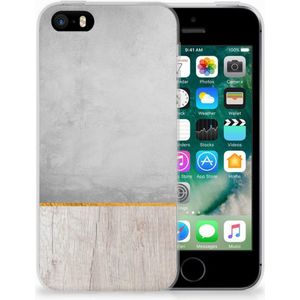 Apple iPhone SE | 5S Bumper Hoesje Wood Concrete