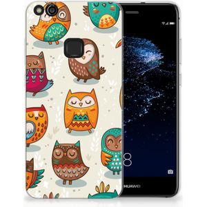 Huawei P10 Lite TPU Hoesje Vrolijke Uilen