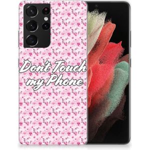 Samsung Galaxy S21 Ultra Silicone-hoesje Flowers Pink DTMP