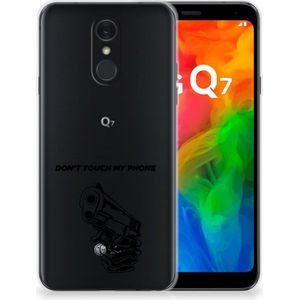 LG Q7 Silicone-hoesje Gun Don't Touch My Phone
