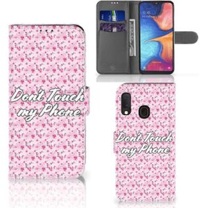 Samsung Galaxy A20e Portemonnee Hoesje Flowers Pink DTMP