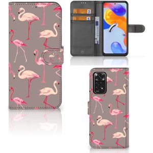 Xiaomi Redmi Note 11 Pro 5G/4G Telefoonhoesje met Pasjes Flamingo