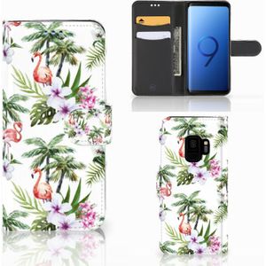 Samsung Galaxy S9 Telefoonhoesje met Pasjes Flamingo Palms