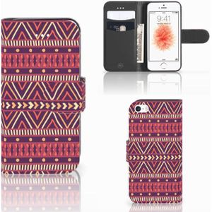 Apple iPhone 5 | 5s | SE Telefoon Hoesje Aztec Paars