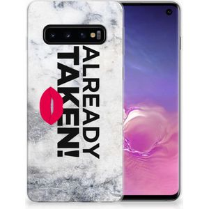 Samsung Galaxy S10 Siliconen hoesje met naam Already Taken White