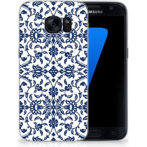 Samsung Galaxy S7 TPU Case Flower Blue