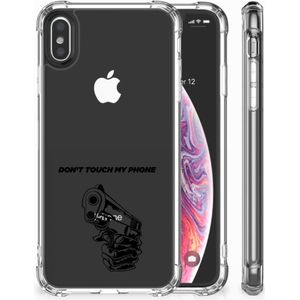 Apple iPhone Xs Max Anti Shock Case Gun Don't Touch My Phone