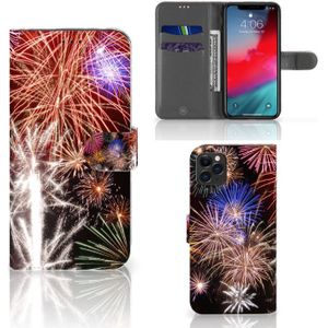 Apple iPhone 11 Pro Max Wallet Case met Pasjes Vuurwerk