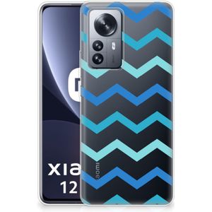 Xiaomi 12 Pro TPU bumper Zigzag Blauw