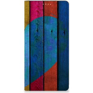 Xiaomi Redmi Note 13 5G Book Wallet Case Wood Heart - Cadeau voor je Vriend